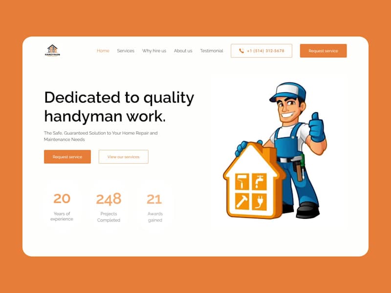Cover image for Landing Page Design for Handyman Website