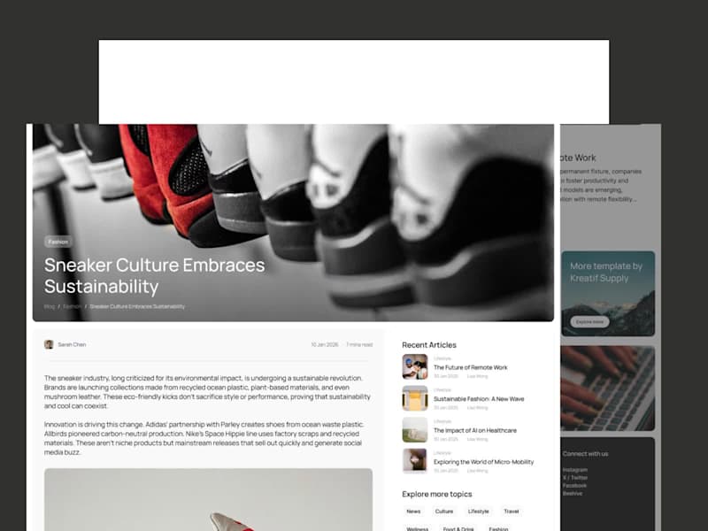 Cover image for Blog site: article detail page