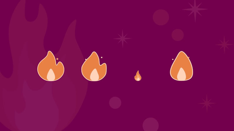 Cover image for Flame Dance | Rive animations that ignite every achievement