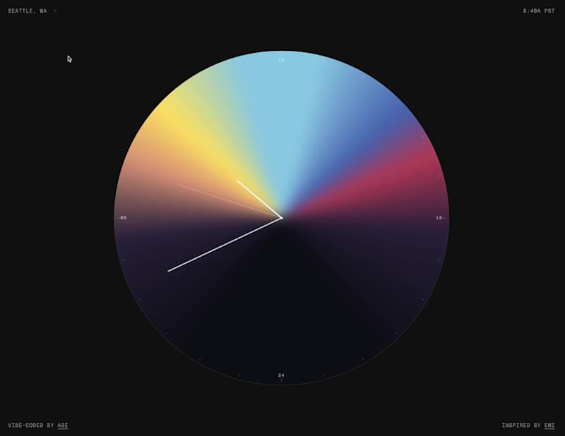 Cover image for Vibe-coded this with Gemini 3 🔸 Shows sunrise and sunset wi...