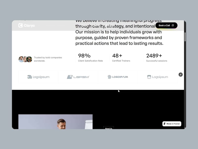 Cover image for Claryo - Premium Coaching & Consulting Framer Template Design