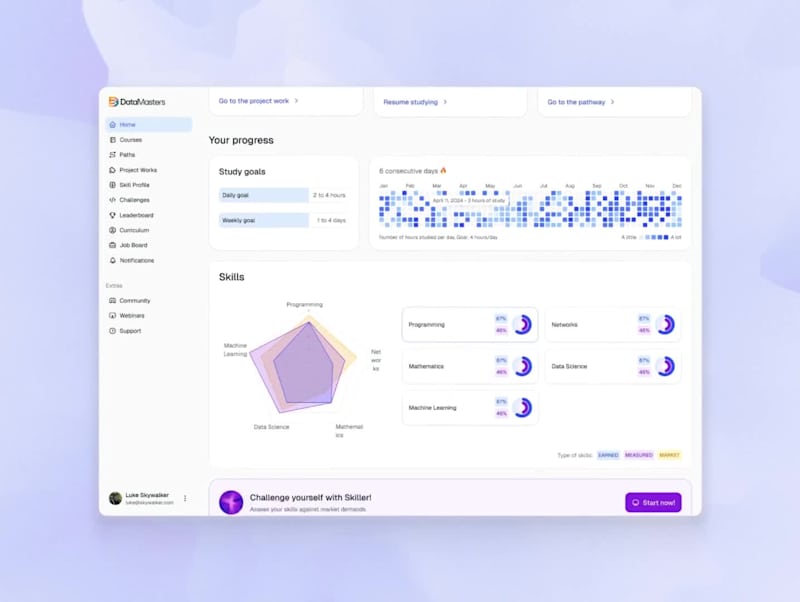 Cover image for Data Masters E-Learning Platform Redesign