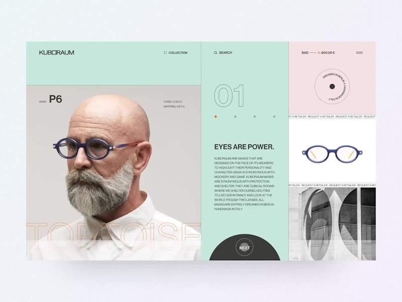 Cover image for Minimal Modern Sunglasses Design for Kuboraum