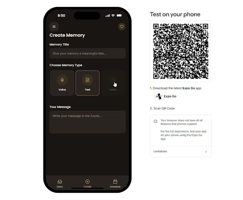 Cover image for A time capsule where your past self sends messages to your f...