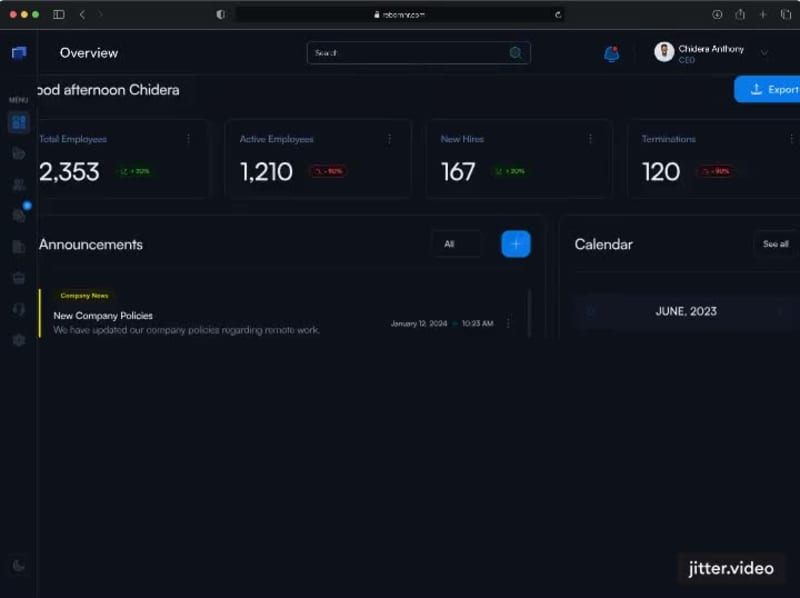Cover image for RebornHr | HRMS Dashboard