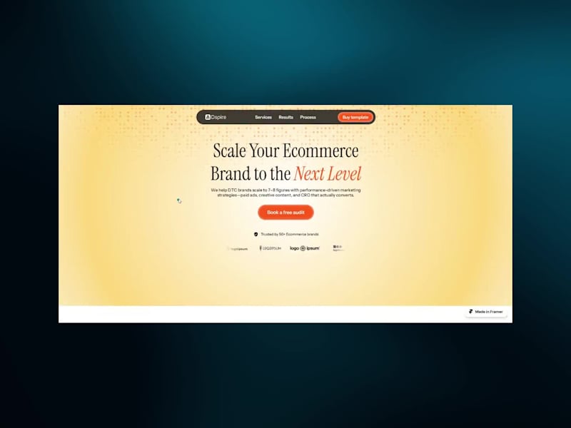 Cover image for Adspire Framer Website for eCommerce Agencies