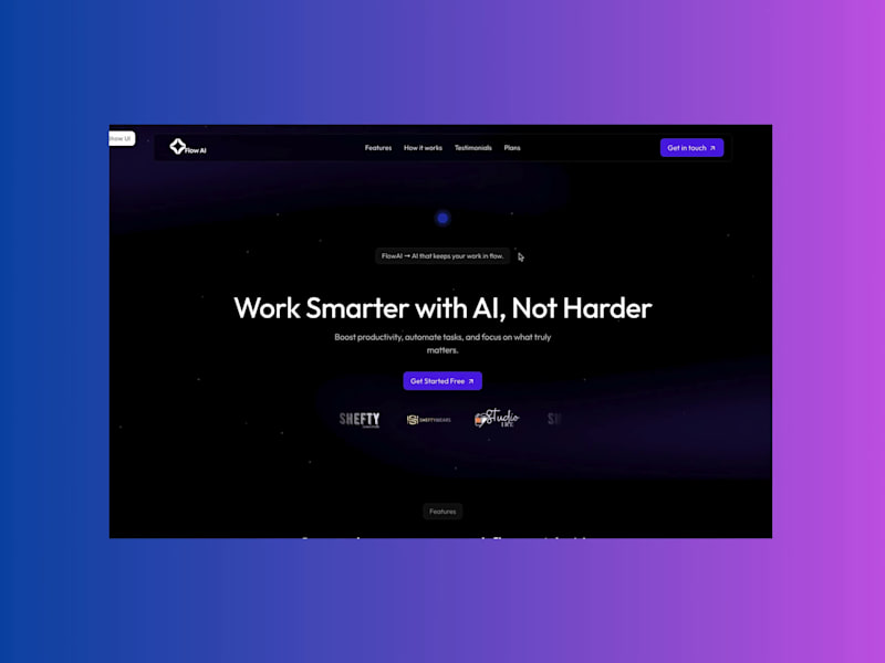 Cover image for FlowAI – SaaS Landing Page Design