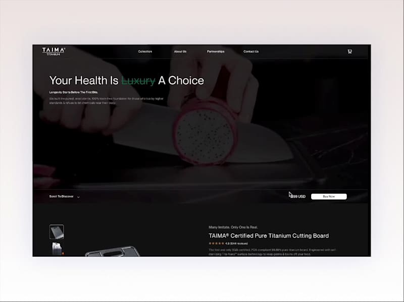 Cover image for Taima Titanium Website Redesign