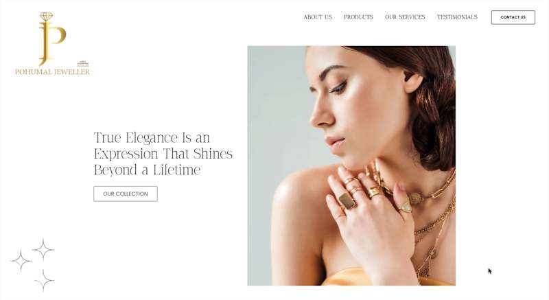 Cover image for Landing Page for Pohumal Jewellery