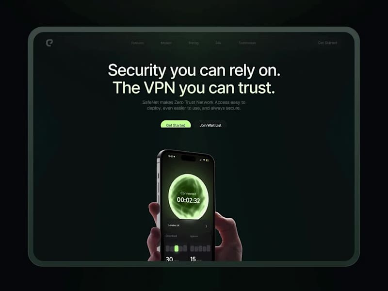 Cover image for SafeNet VPN Landing Page Design