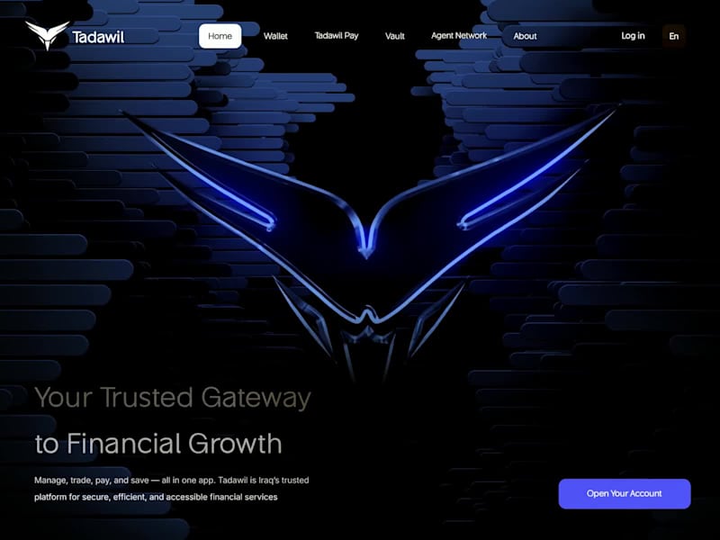 Cover image for Tadawil landing page web design 3D animation
