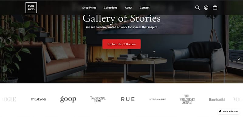 Cover image for Redesigned site for PurePhoto.