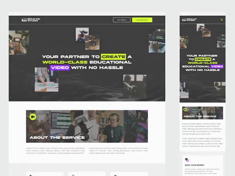 Cover image for Edukasi Studio - Landing Page for Agency