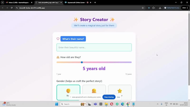 Cover image for Personalized story creation app for kids 