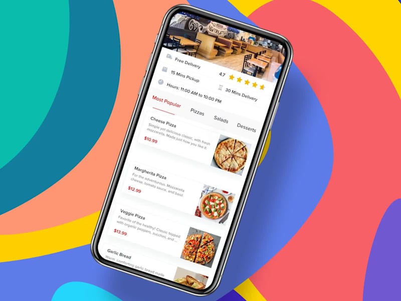 Cover image for Pizza ordering walkthrough created for a client pitch to inv...