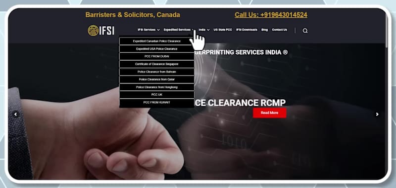 Cover image for International Fingerprinting Website Development