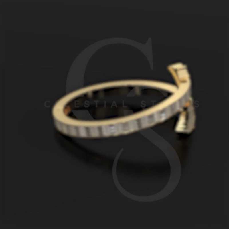 Cover image for A delicate golden band adorned with tiny diamonds that catch...