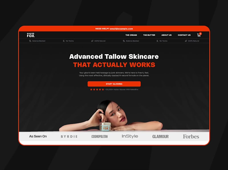 Cover image for Website Design For Skincare Brand