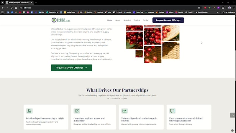 Cover image for Olbino Global Inc — Ethiopian Green Coffee Supplier