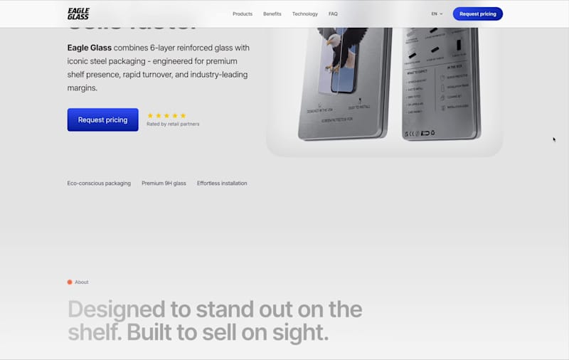 Cover image for Eagle Glass Premium Landing Page Development