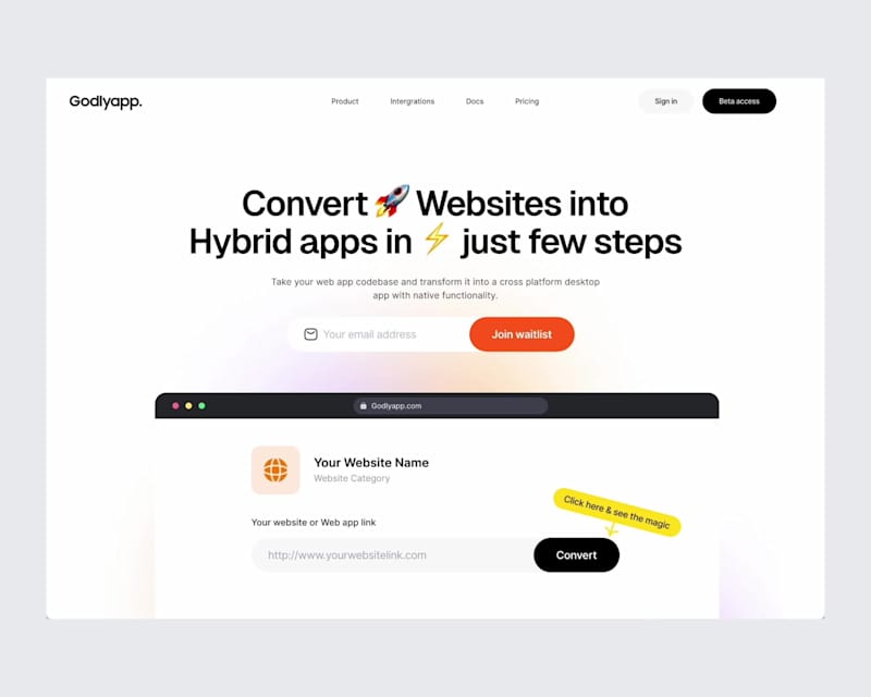 Cover image for Landing Page Design for Hybrid App AI Converter