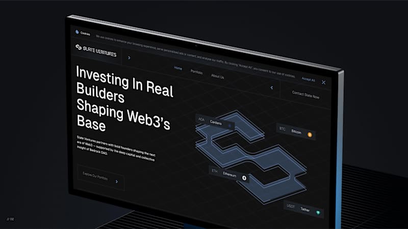 Cover image for Web3 Investment Firm Branding & Webflow Website - Slate Ventures