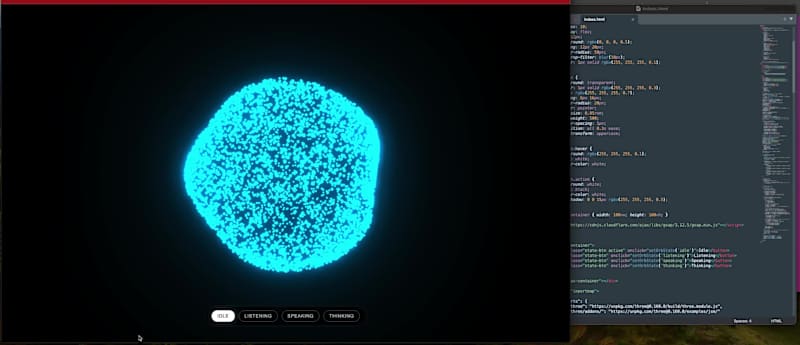 Cover image for I’ve built a fully interactive 3D Voice Orb in Three.js for ...