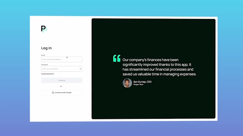 Cover image for First time log-in process for a Small Business financial pla...