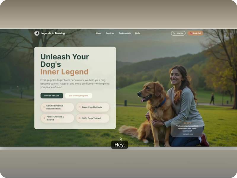 Cover image for Local Dog Training Service Landing Page Redesign
