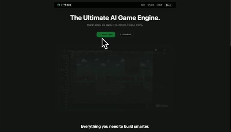 Cover image for Concept redesign for Nitrode. AI-powered game engine that le...