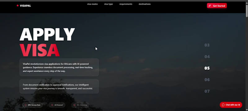 Cover image for VisaPal — AI-Powered Visa Assistant