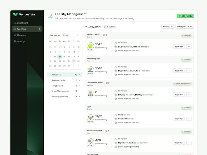 Cover image for Smart Dashboard for Streamlined Facility Booking