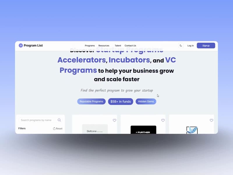 Cover image for I developed Programlist.co (https://Programlist.co) as