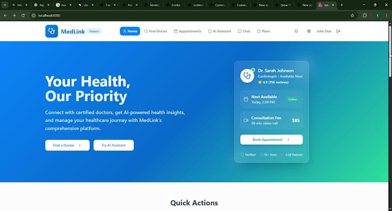 Cover image for Meet medLink a teleHospital website that connects patients a...