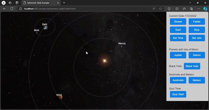 Cover image for 3D Solar System Simulation for National Space Day Hackathon