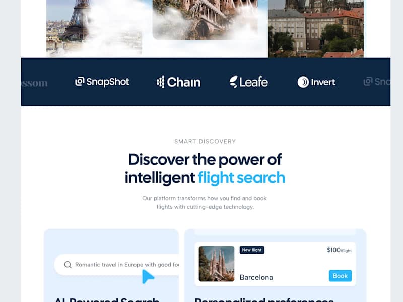 Cover image for Staag AI Flight Searcher Landing Page Design