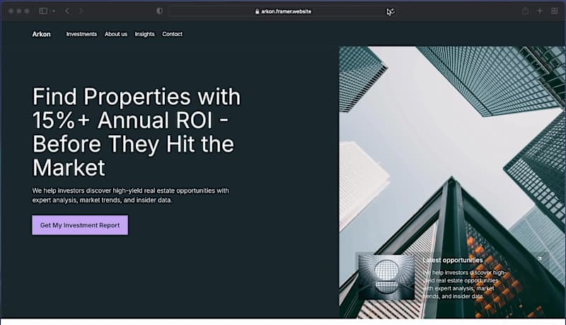 Cover image for Arkon – Premium Real Estate & ROI Portfolio Template 🚀 Desi...