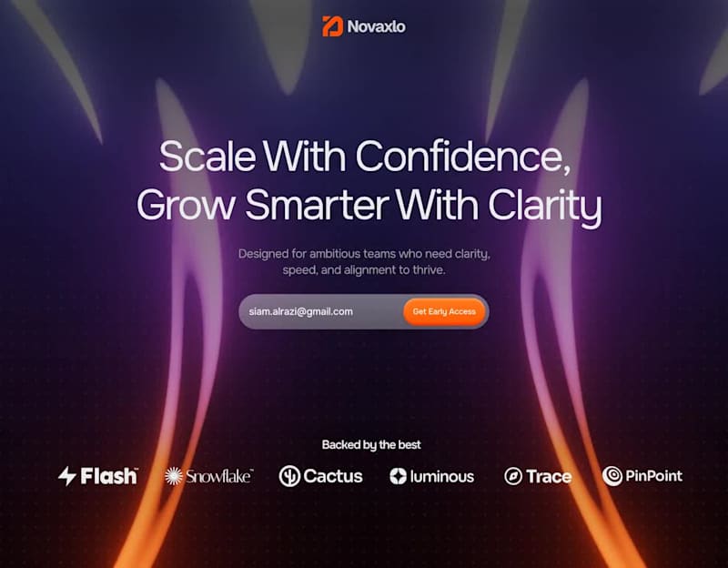 Cover image for Novaxlo SaaS Waitlist & Early Access Page Development