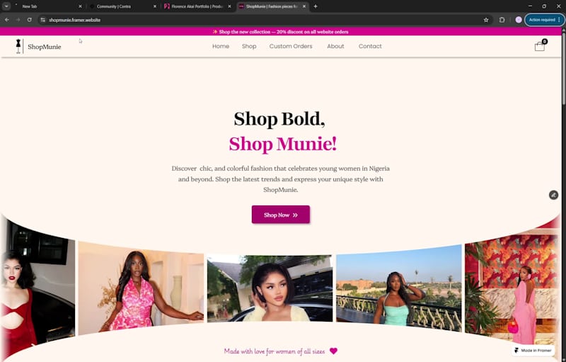 Cover image for ShopMunie ~ Framer E-Commerce Experience Design