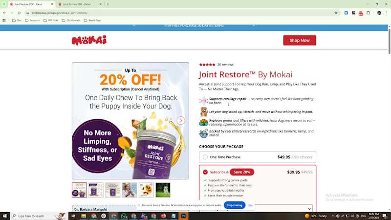 Cover image for Mokai Joint Restore – Replo Product Page Design - CRO