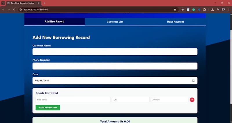 Cover image for Tuck Borrowing – Inventory & Customer Management System