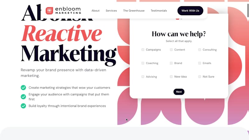 Cover image for Enbloom Marketing Website Redesign