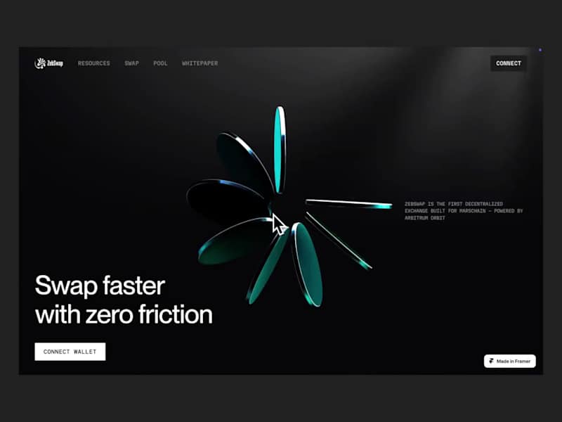 Cover image for Framer Landing Page for ZebSwap