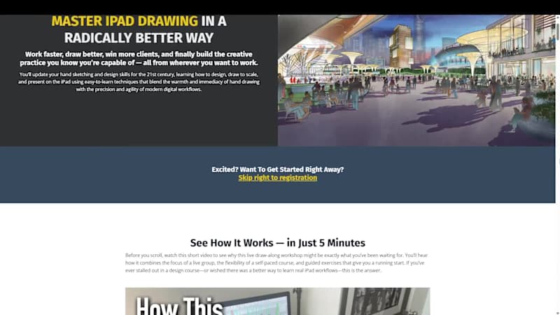Cover image for Sales Page (iPad for Architects - Live Draw-Along Workshop)