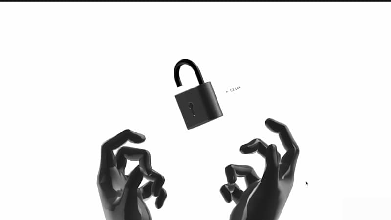 Cover image for An experiment on Spline, The hands react to hover, the lock ...