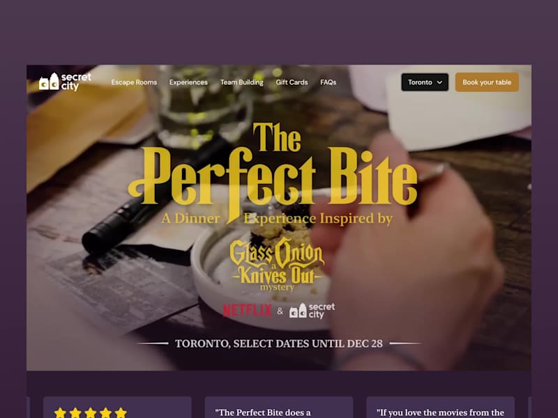 Cover image for Netflix & Secret City High-Converting Site = Sold-Out Experience