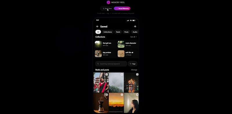Cover image for Memory tag reel app.