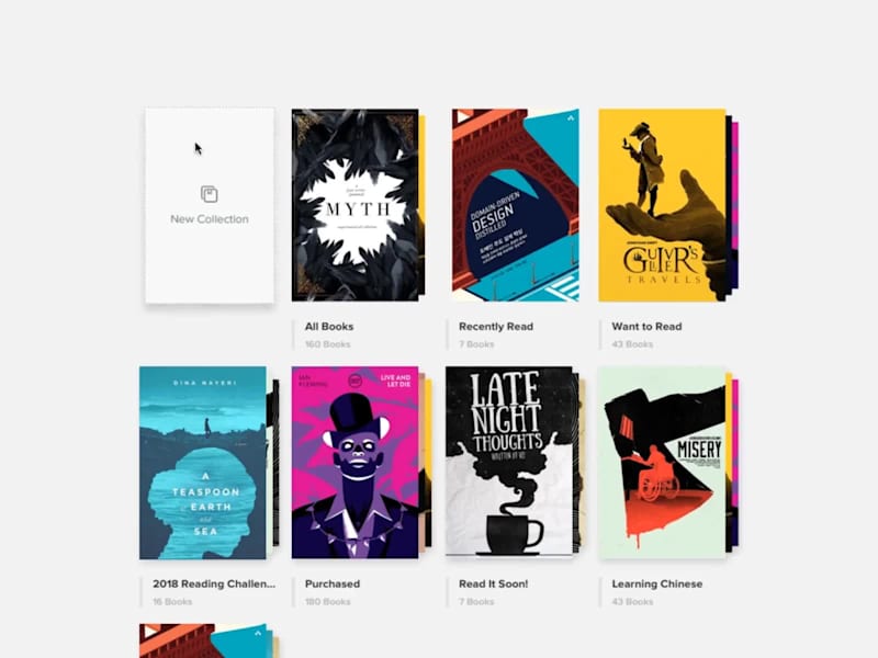Cover image for This is the book collections hover interaction that I made f...