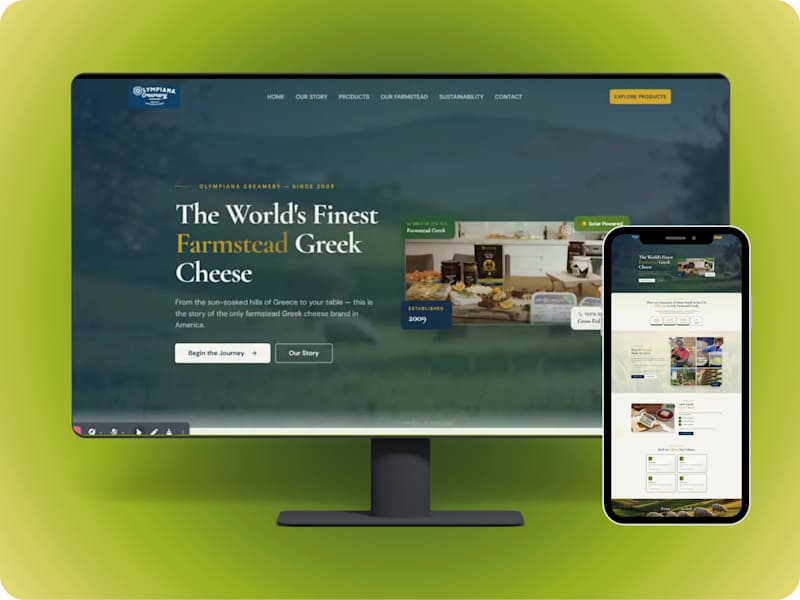 Cover image for Olympiana Creamery Landing Page Design