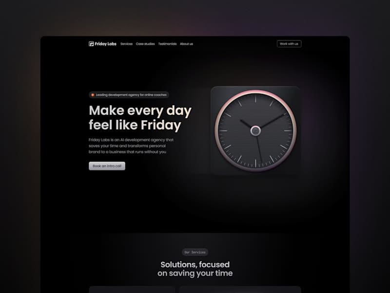 Cover image for Friday Labs landing page design & development